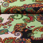 Viskose - Twill Paisley Blumen Hellgrün