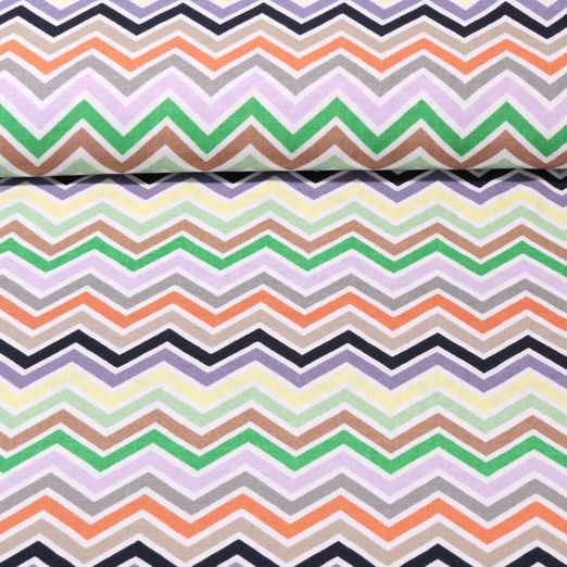 Viscose - Stretch Zig zag Multicolore Vert