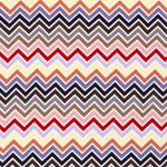 Wiskoza - Elastyczny Zygzak Multikolor Czerwony