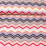 Viskose - Stretch ZickZack Multicolor Rot