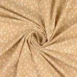 Jersey - Béžový vzor leopardího tisku, příze barvená