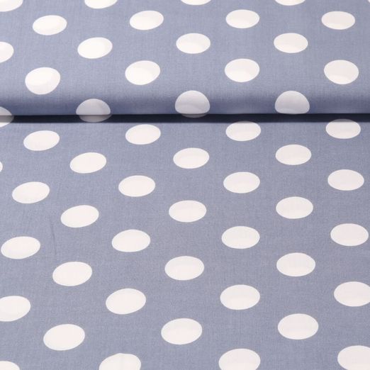 Viskose Popeline - Polka Dots Groß Indigoblau