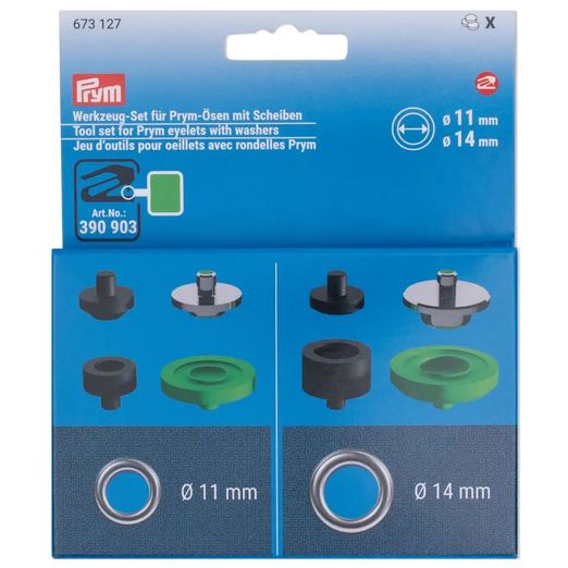 PRYM Set d'outils pour Vario Creative Tool - Œillets avec rondelles Ø 11 et 14 mm