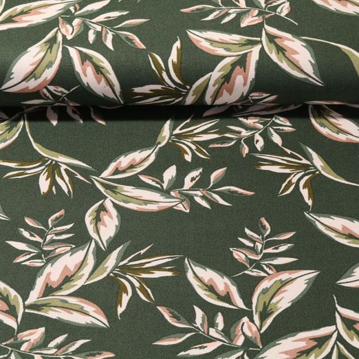 Baumwoll Canvas - Blätter Grün