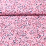 Popeline de coton - Fleurs Rose