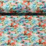 Jersey - Digitaldruck Blumenhimmel Aquarell Mint