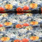 Jersey - Digitaldruck Blumenhimmel Mohn Blau
