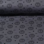 Bio Baumwoll Musselin - Löwen Jeansblau Glatte Struktur