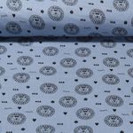 Bio Baumwoll Musselin - Löwen Hellblau Glatte Struktur