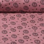 Bio Baumwoll Musselin - Löwen Altrosa Glatte Struktur