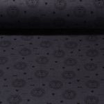 Bio Baumwoll Musselin - Löwen Graphit Glatte Struktur