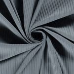 Jersey à côtes - bleu uni côte large