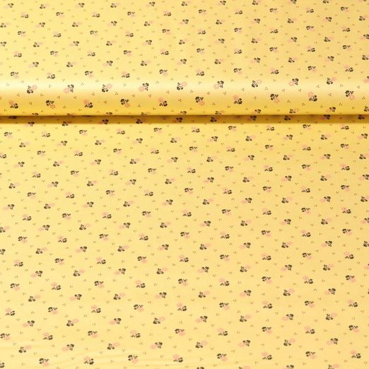 Tissu traditionnel en coton Romantico - Petites fleurs Jaune