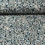 Leinenjersey - Digitaldruck Leo Ecru Grün