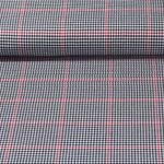 Tissu mode - Pied de poule Carreaux Noir Rouge