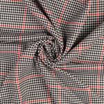 Tissu Mode - Pied-de-poule Noir Rouge
