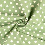 Baumwolle Cretonne - Große Punkte Grün Beige Wash