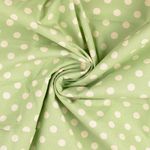 Baumwolle Cretonne - Große Punkte Lindgrün Beige Wash