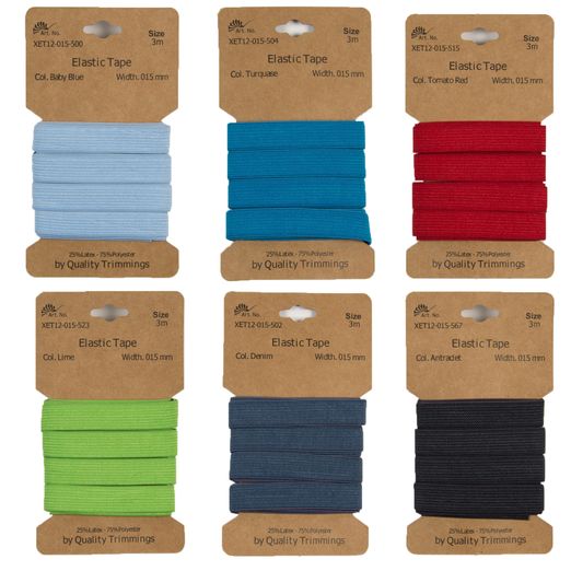 Élastique uni 15mm - Longueur 3m