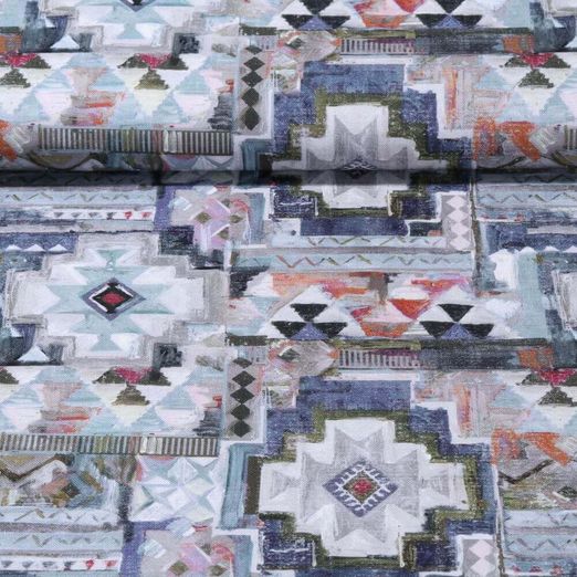 Baumwoll Canvas - Digitaldruck Inka Grau