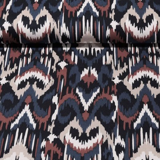 Baumwoll Canvas - Ikat Navy 