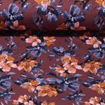 Sommersweat - French Terry Digitaldruck Aquarellblumen Mauve Schlingenstruktur