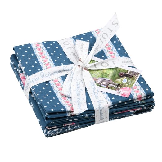 Paquet de tissus pour patchwork et matelassage - 5 x 45x55cm - Collection Campagne Chic 003