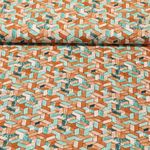 Viskose - 3D-Muster Braun Grün