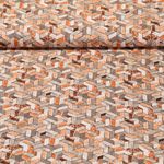Viskose - 3D-Muster Grau Orange
