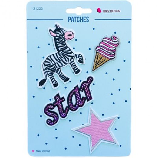 Patch Set Zebra Stern  4 Stück