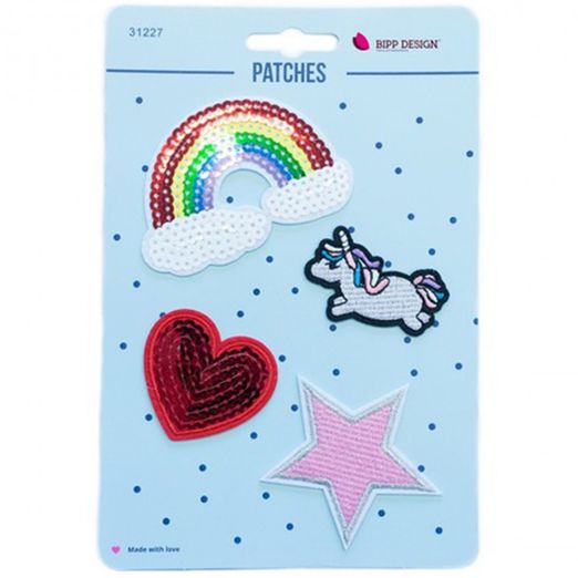 Patch Set Regenbogen Einhorn 4 Stück