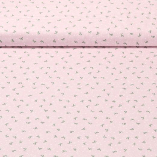 Popeline de coton - Collection Campagne Chic Subtil Rose