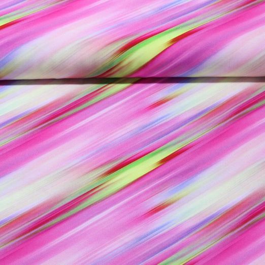 Viskose Popeline - Digitaldruck Streifen Diagonal Multicolor