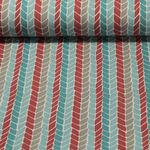 Canvas - Ährenmuster Leinenlook Rot