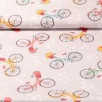 Beschichtete Baumwolle - Fahrräder Hellgrau