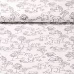 Baumwoll Canvas - Landleben Ecru Grau