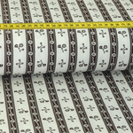 Trachtenstoff - Baumwollsatin Dirndl Design "Lenja" Braun/Cremeweiß