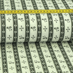 Trachtenstoff - Baumwollsatin Dirndl Design "Lenja" Anthrazit/Cremeweiß