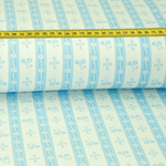 Trachtenstoff - Baumwollsatin Dirndl Design "Lenja" Hellblau/Cremeweiß