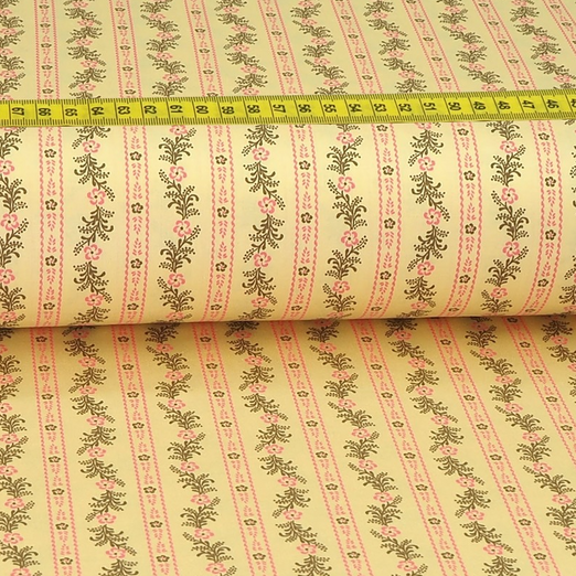 Trachtenstoff - Baumwollsatin Dirndl Design "Lene" Hellgelb