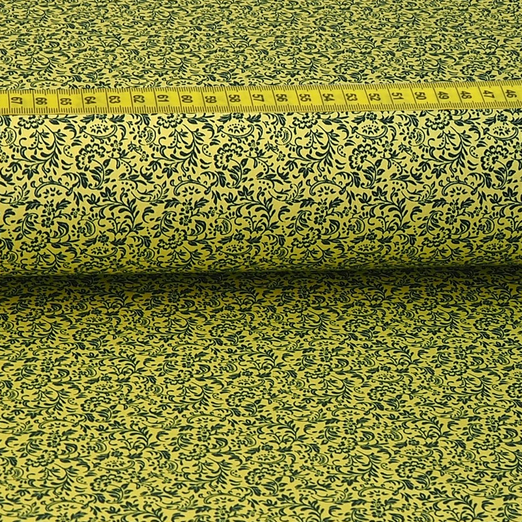 Trachtenstoff - Baumwollsatin Dirndl Design "Loni" Gelb