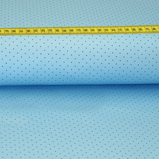 Trachtenstoff - Baumwollsatin Dirndl Design "Katl" Blau auf Hellblau