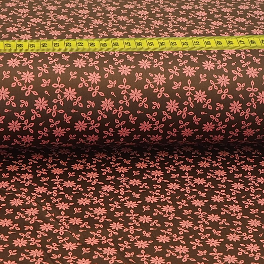 Trachtenstoff - Baumwollsatin Dirndl Design "Nora" Dunkelbraun