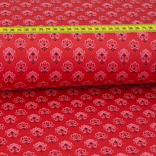 Trachtenstoff - Baumwollsatin Dirndl Design "Xenia" Rot