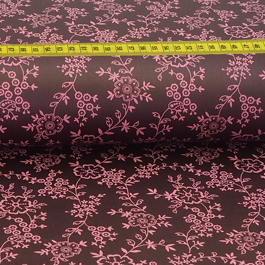Trachtenstoff - Baumwollsatin Dirndl Design "Paula" Dunkelbraun
