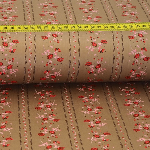 Trachtenstoff - Baumwollsatin Dirndl Design "Toni" Hellbraun