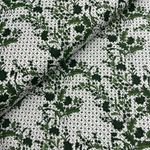 Trachten Baumwolle Serie Salogni Blumenranken Grün auf Creme