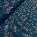 Trachten Baumwolle Serie Salogni Blumenranken Beige auf Petrol