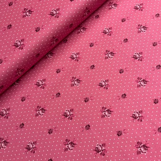 Trachten Serie Baumwolle Adrie Punkte & Röschen Pink Trachten Serie Baumwolle Adrie Punkte & Röschen Pink