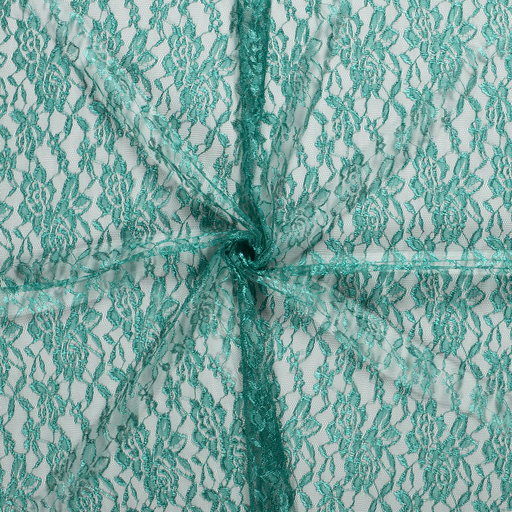 Spitzenstoff Flower Uni Grün